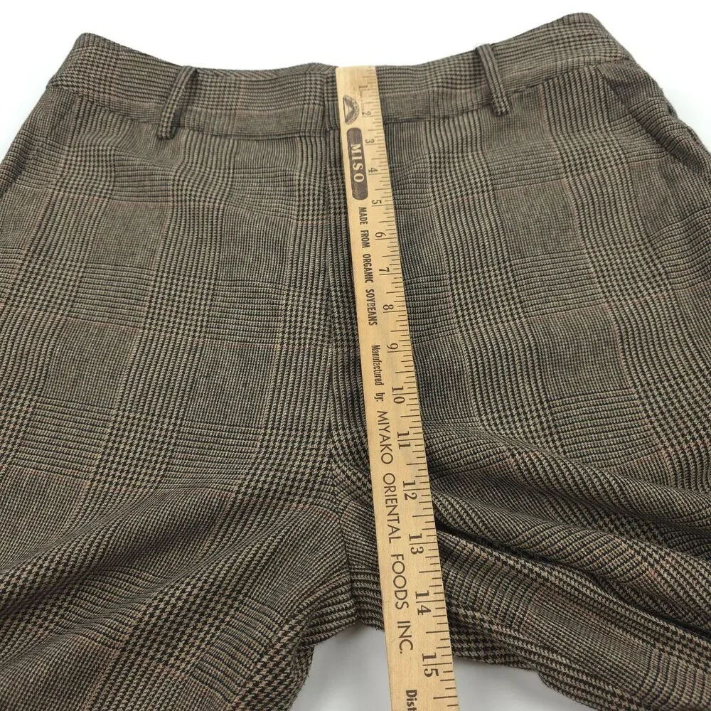 NEW CO Collections Wool Wide Leg Trouser Plaid Academia Old Money Quiet Luxury - Picture 4 of 13